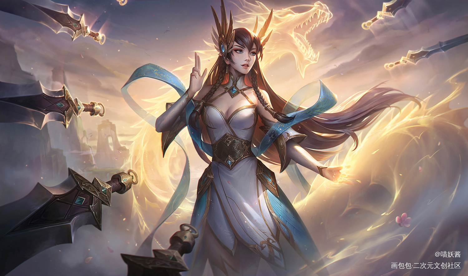 中国风刀妹_古风厚涂我要上首推插画绘画作品