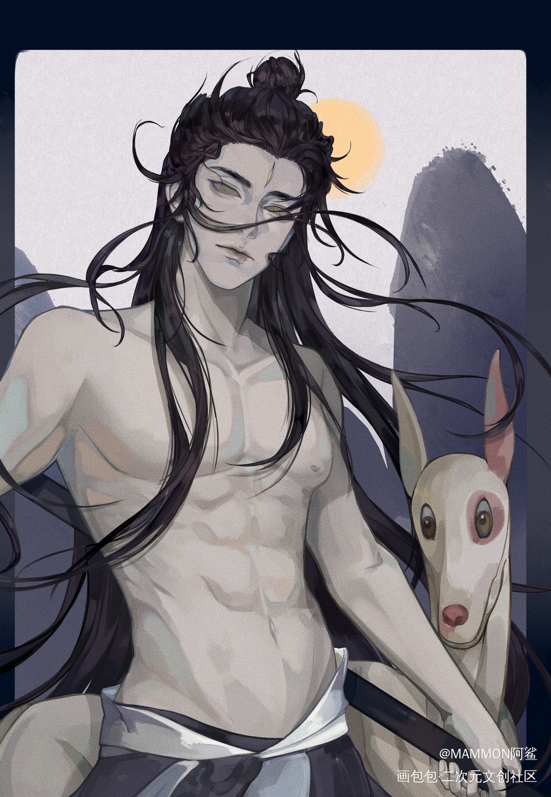 小神君_新神榜杨戬杨戬绘画作品