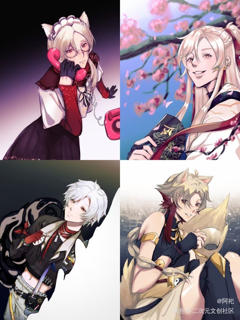 小萨四连_同人虚拟小萨二创板绘绘画绘画作品