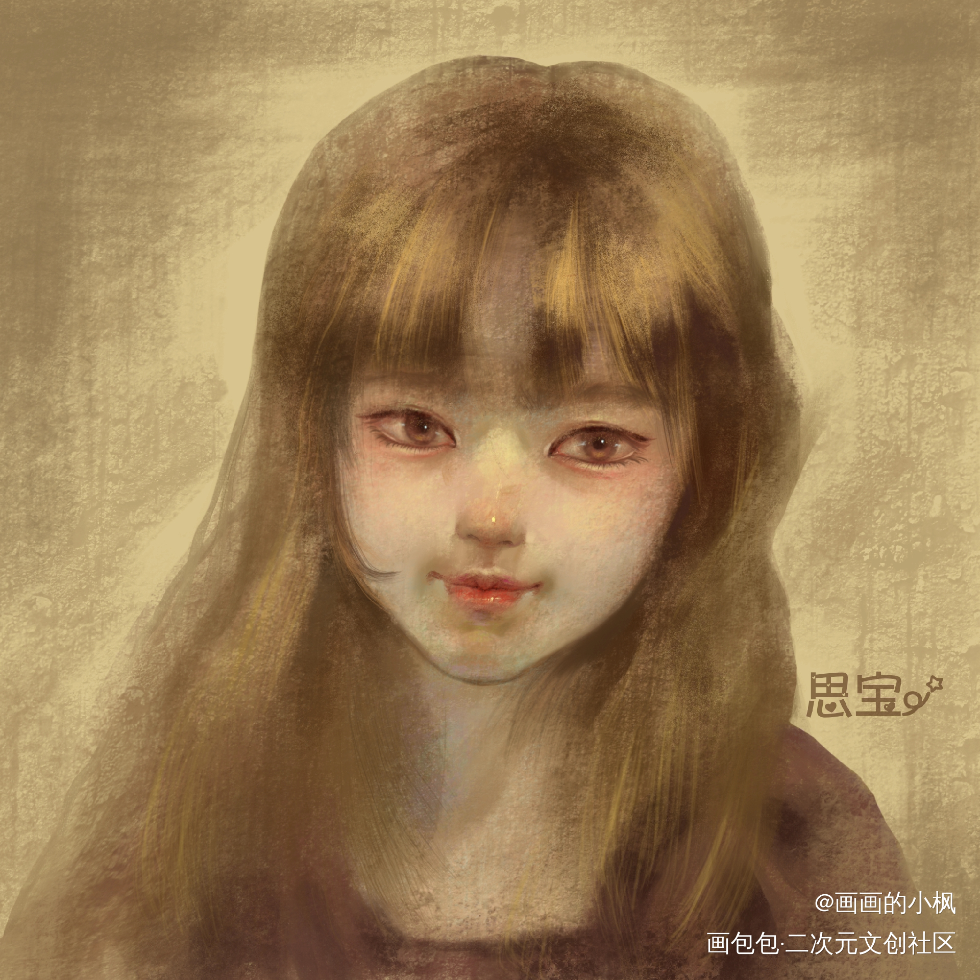 女生头像_立绘伪厚涂头像接稿procreate绘画绘画作品