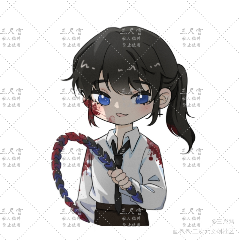 花露水_我在惊悚游戏里封神白六绘画作品