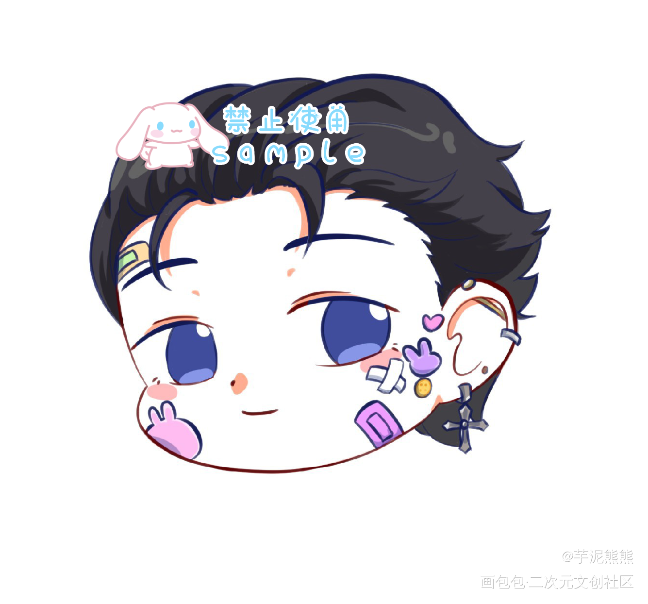 呲甜邵群_娘娘腔188男团群秀板绘涂Q版约稿绘画作品