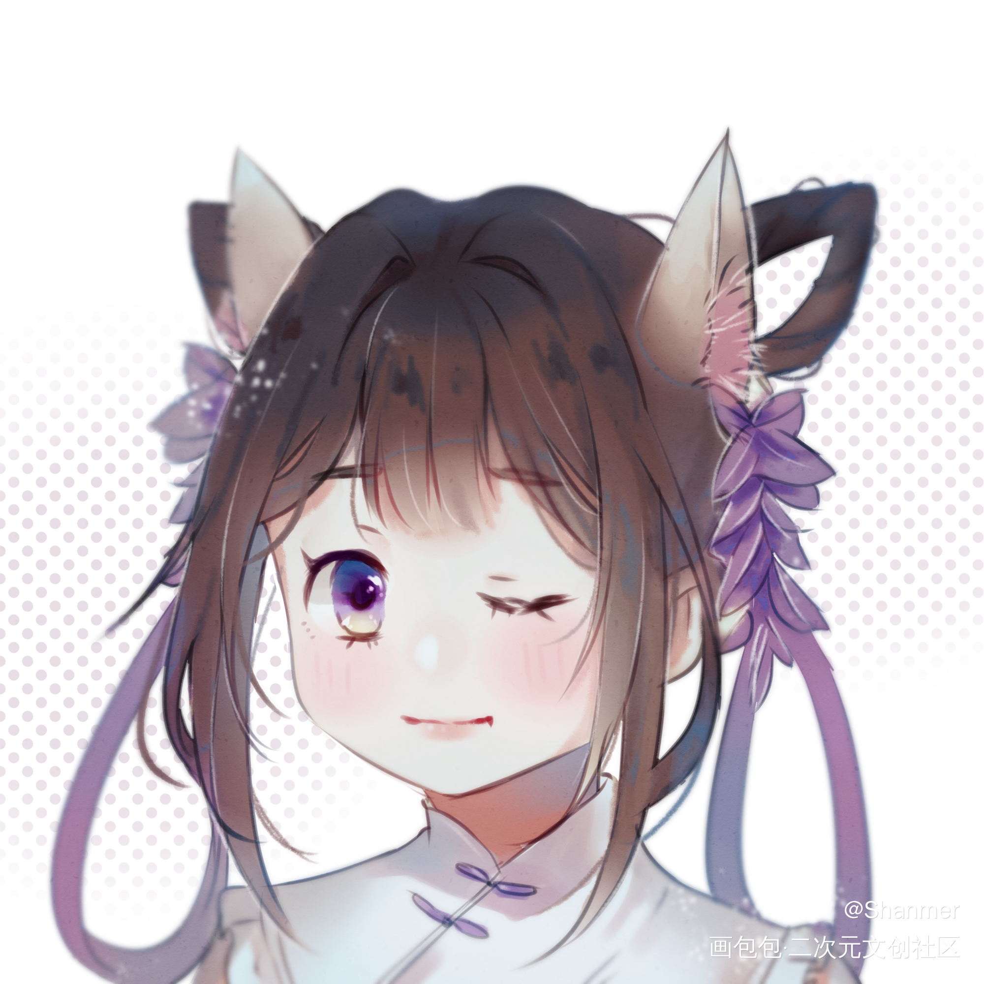 猫耳承霁花萝_剑网3Q版剑网三我要上首推头像同人绘画作品
