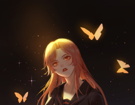 弹贝斯的少女_绘画作品