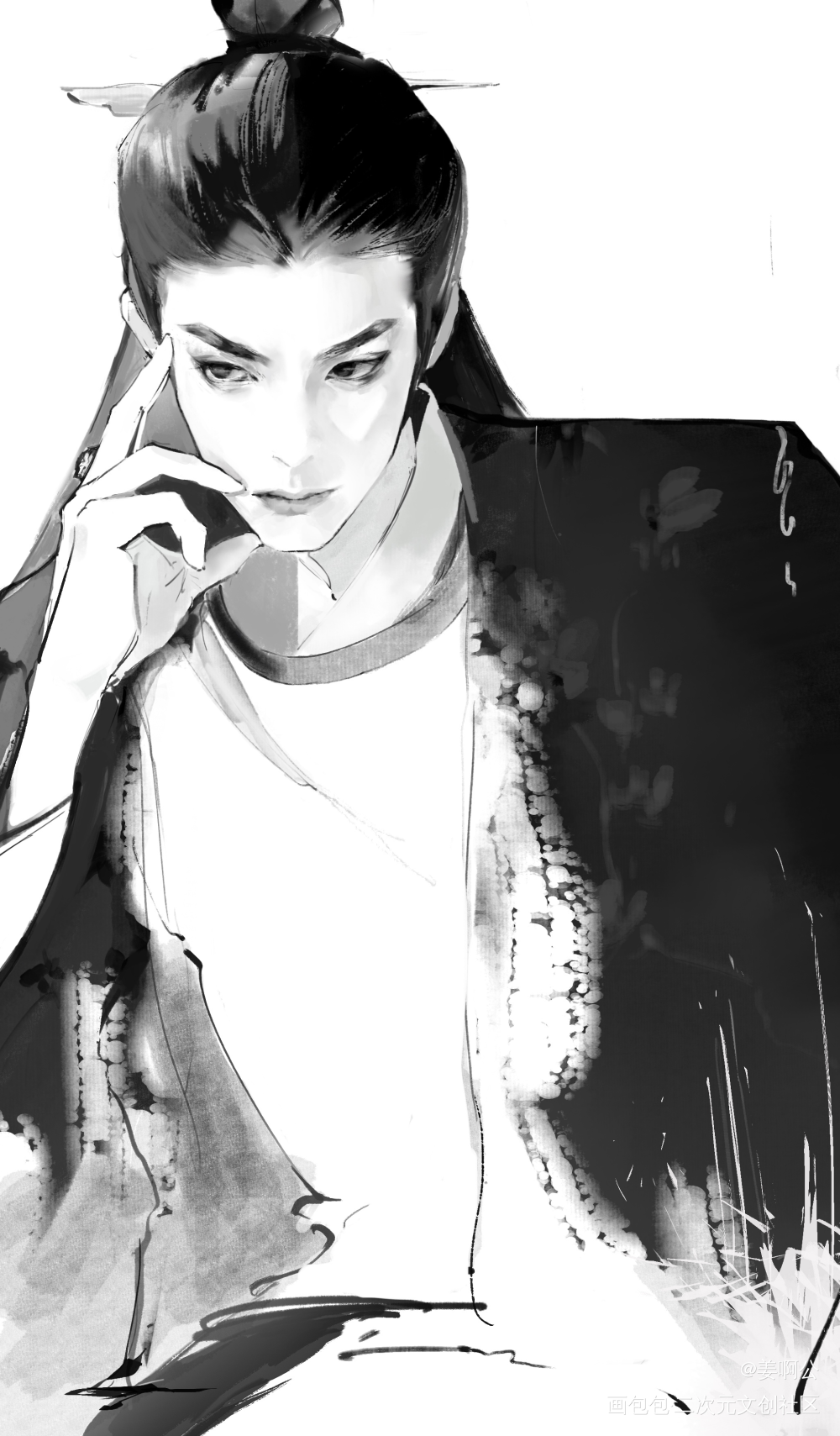 大强_古风同人苍兰诀板绘插画绘画作品