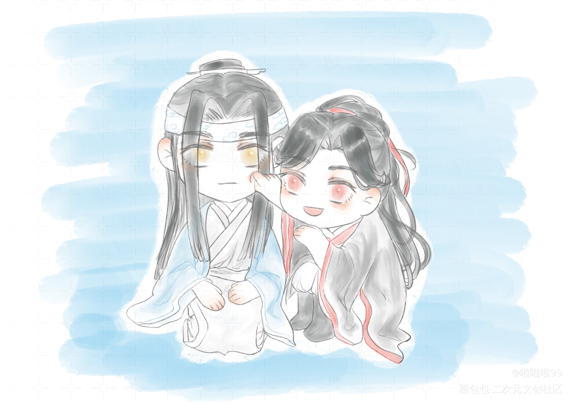 魔道_魔道祖师忘羡蓝忘机魏无羡绘画作品
