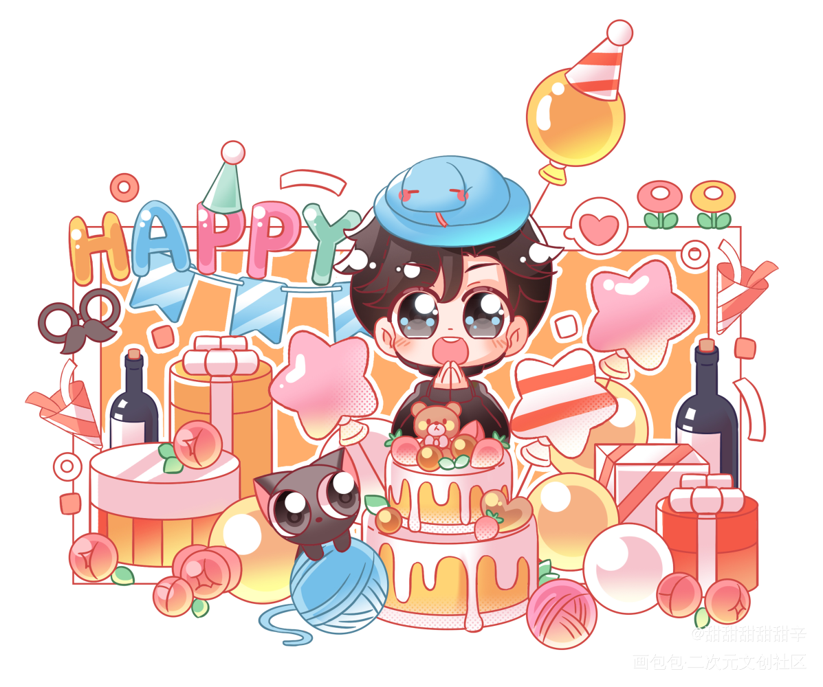 小十生日快乐(迟到的贺图_火焰戎装188男团宫应弦绘画作品