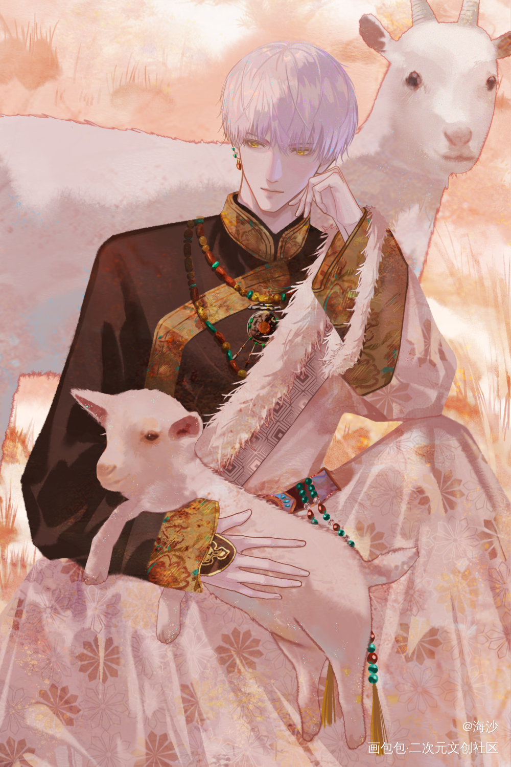 狐狐与咩咩_光与夜之恋齐司礼绘画作品