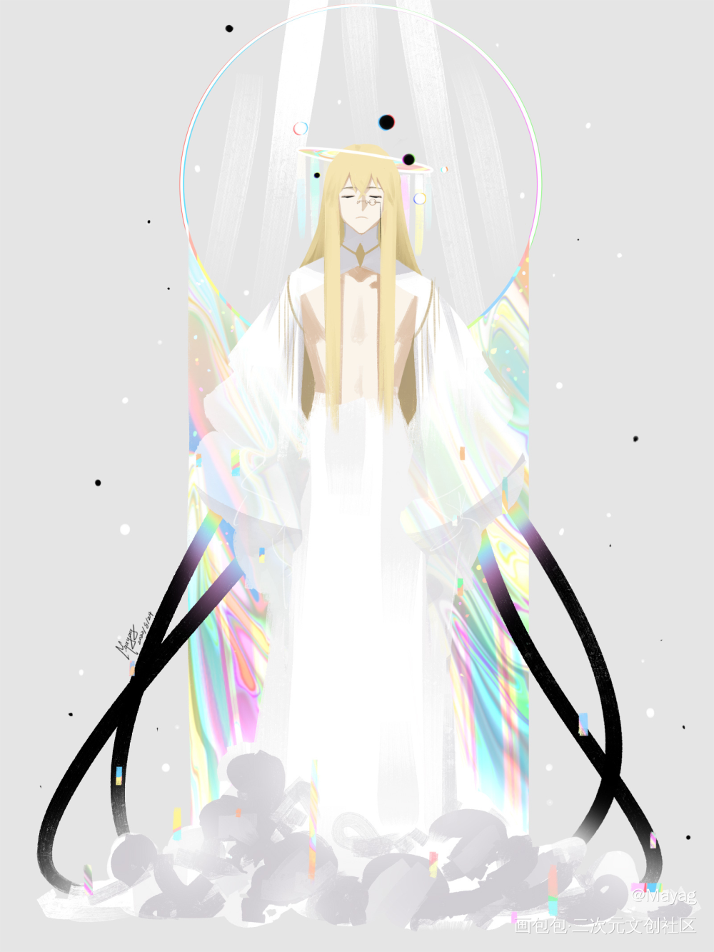 日绘day63_无铭传说幽冥金发插画摸鱼板绘绘画原创oc绘画作品