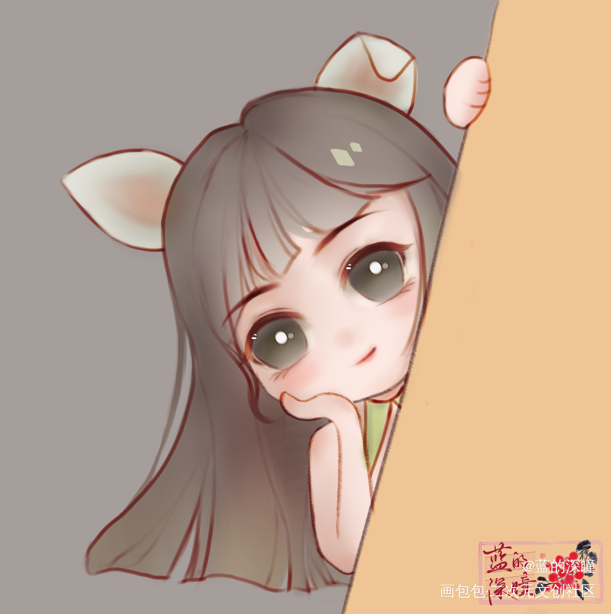 探头_板绘涂Q版绘画绘画作品