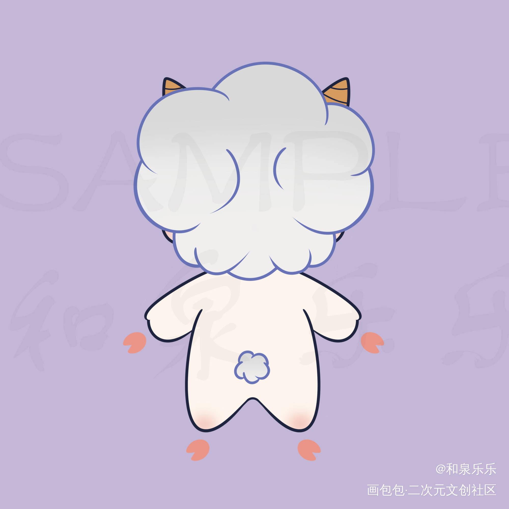 咩咩🐑征集中_十二生肖羊棉花娃娃绘画作品