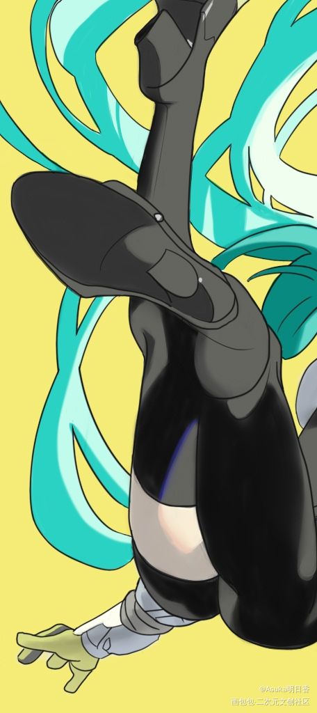 _初音未来平涂日系板绘临摹绘画绘画作品