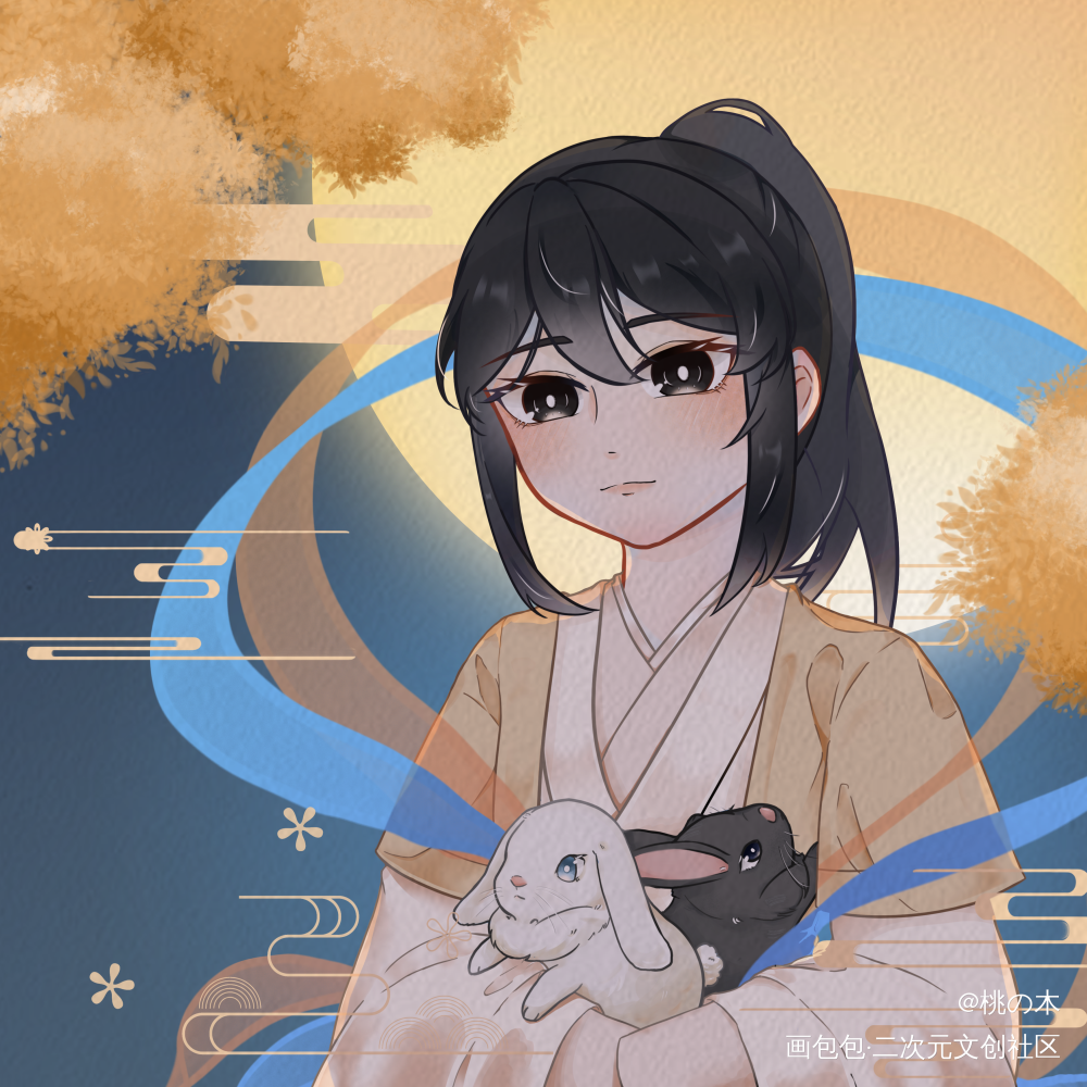 中秋节快乐_我在惊悚游戏里封神白柳节日中秋节绘画作品