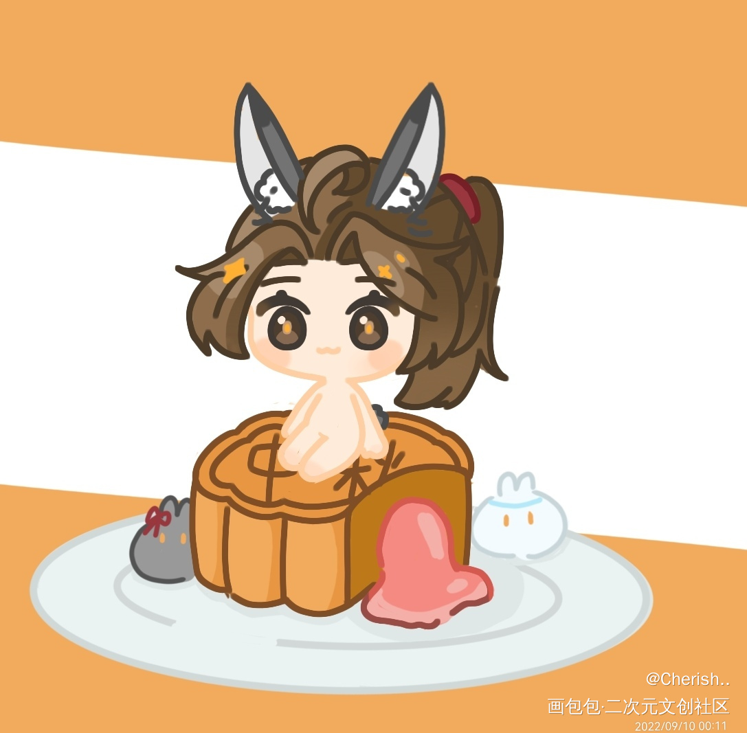 中秋快乐₍˄·͈༝·͈˄*₎◞_魔道祖师忘羡绘画作品
