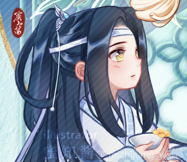 小公子叽&小兔仙羡_魔道祖师忘羡蓝忘机魏无羡平涂日系我要上首推插画同人绘画作品