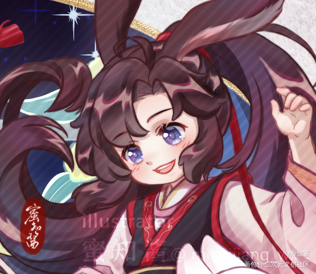 小公子叽&小兔仙羡_魔道祖师忘羡蓝忘机魏无羡平涂日系我要上首推插画同人绘画作品