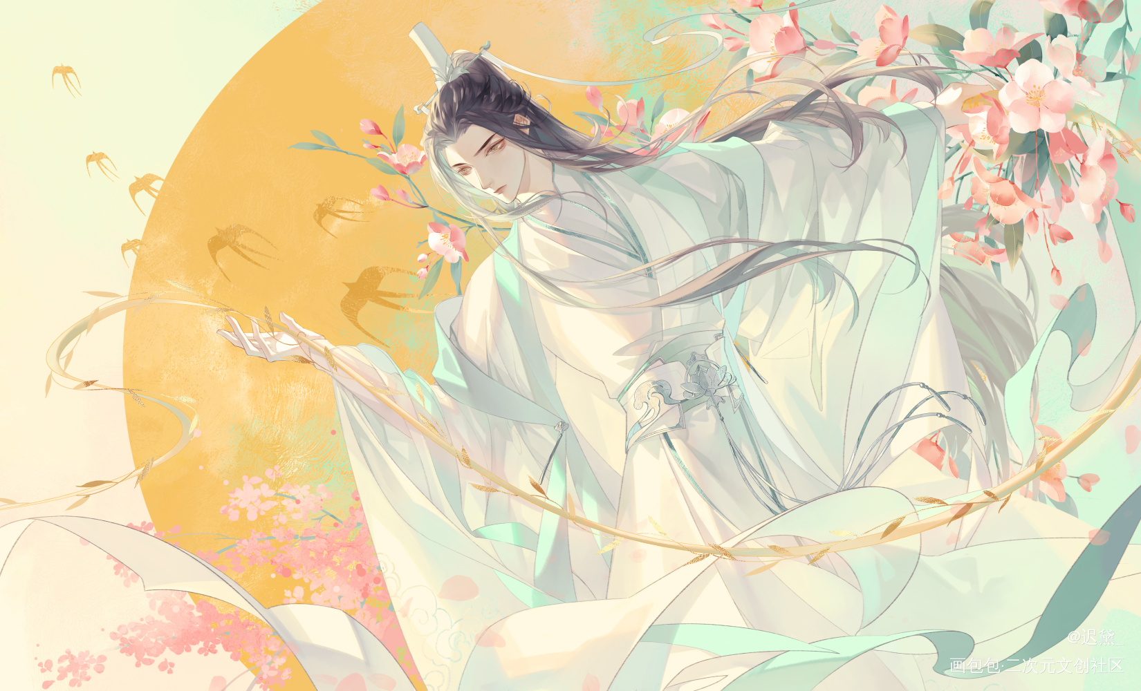 踏月而来_二哈和他的白猫师尊楚晚宁绘画作品