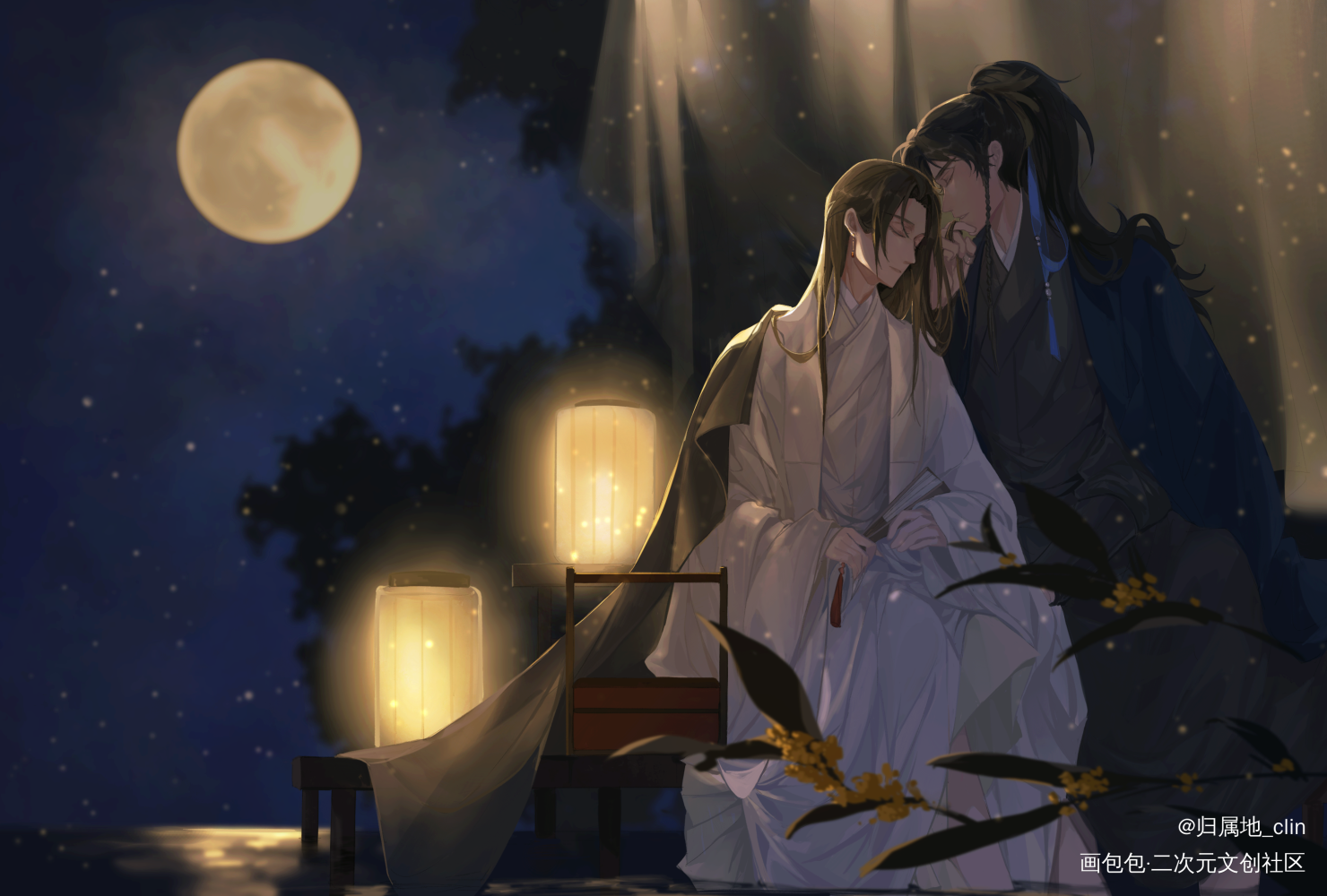 策舟/中秋快乐_将进酒沈泽川策舟萧驰野绘画作品