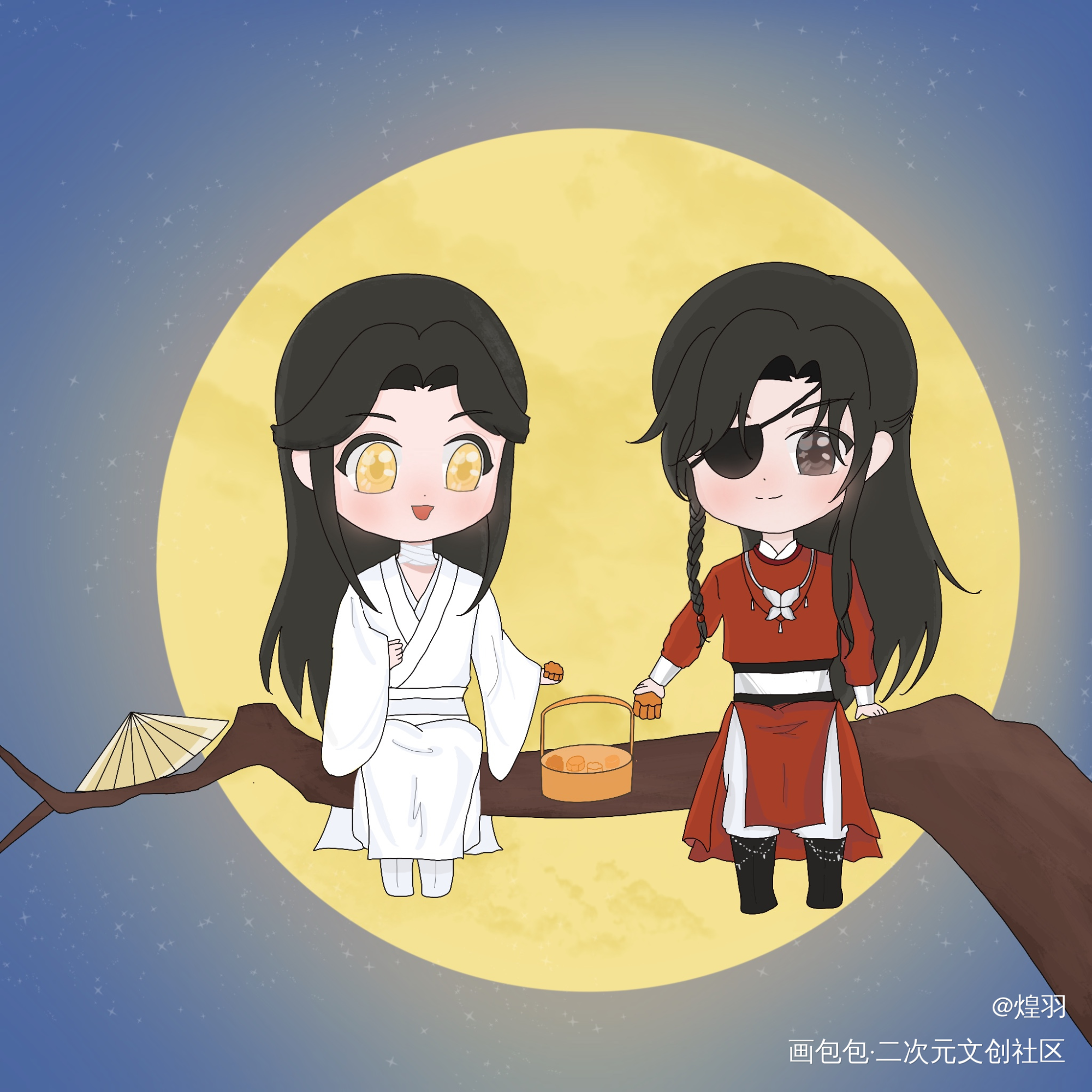 花怜_天官赐福花怜墨香铜臭绘画作品