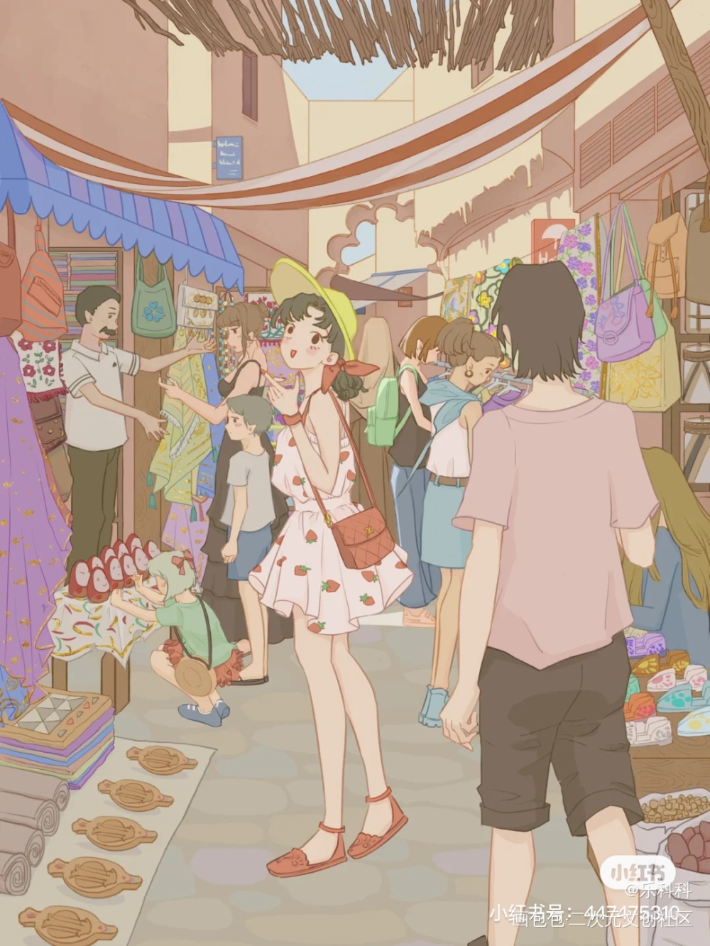 出游_板绘涂节日平涂我要上首推插画绘画作品