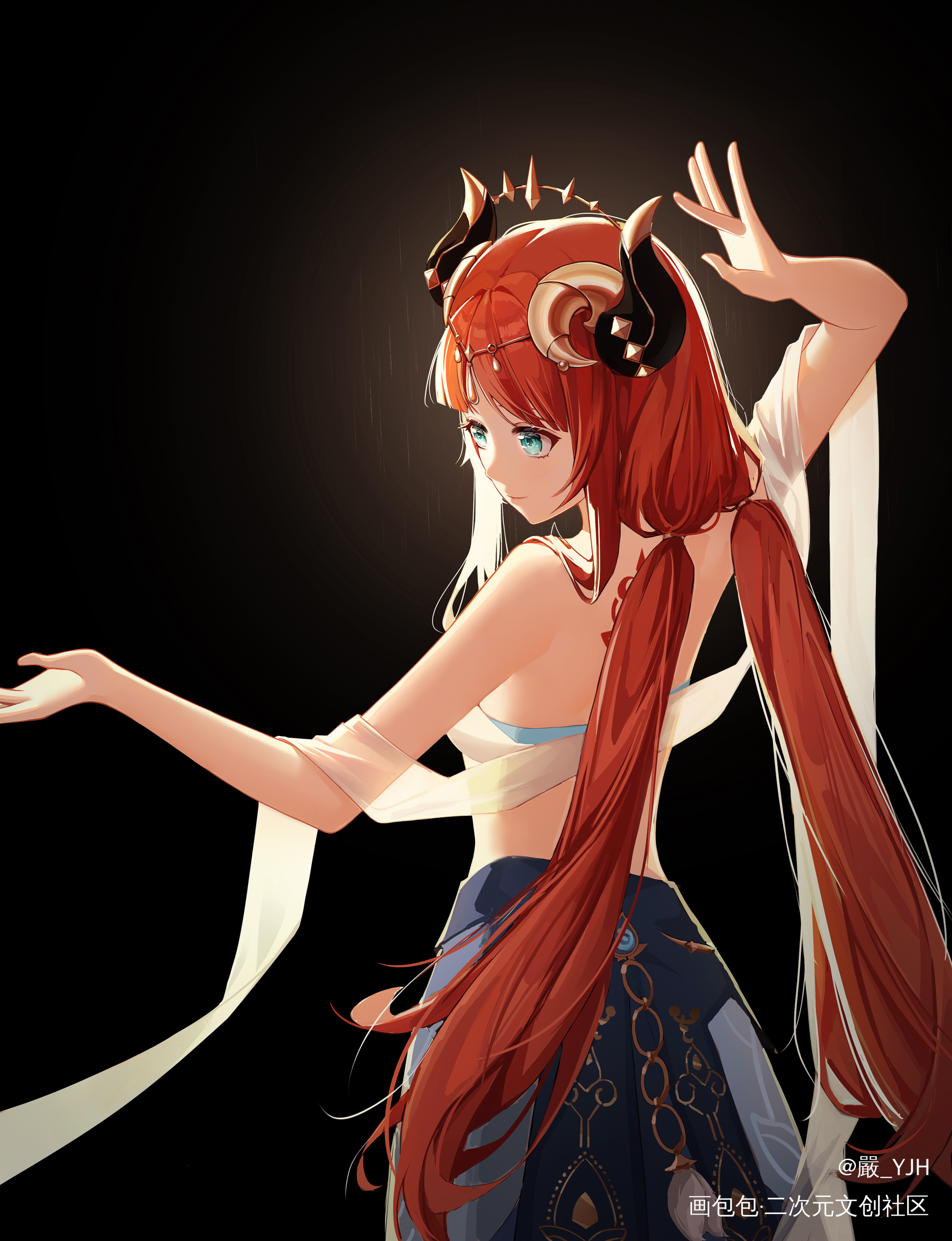 妮露绘画_原神插画同人妮露画画摸鱼约稿板绘绘画原创绘画作品