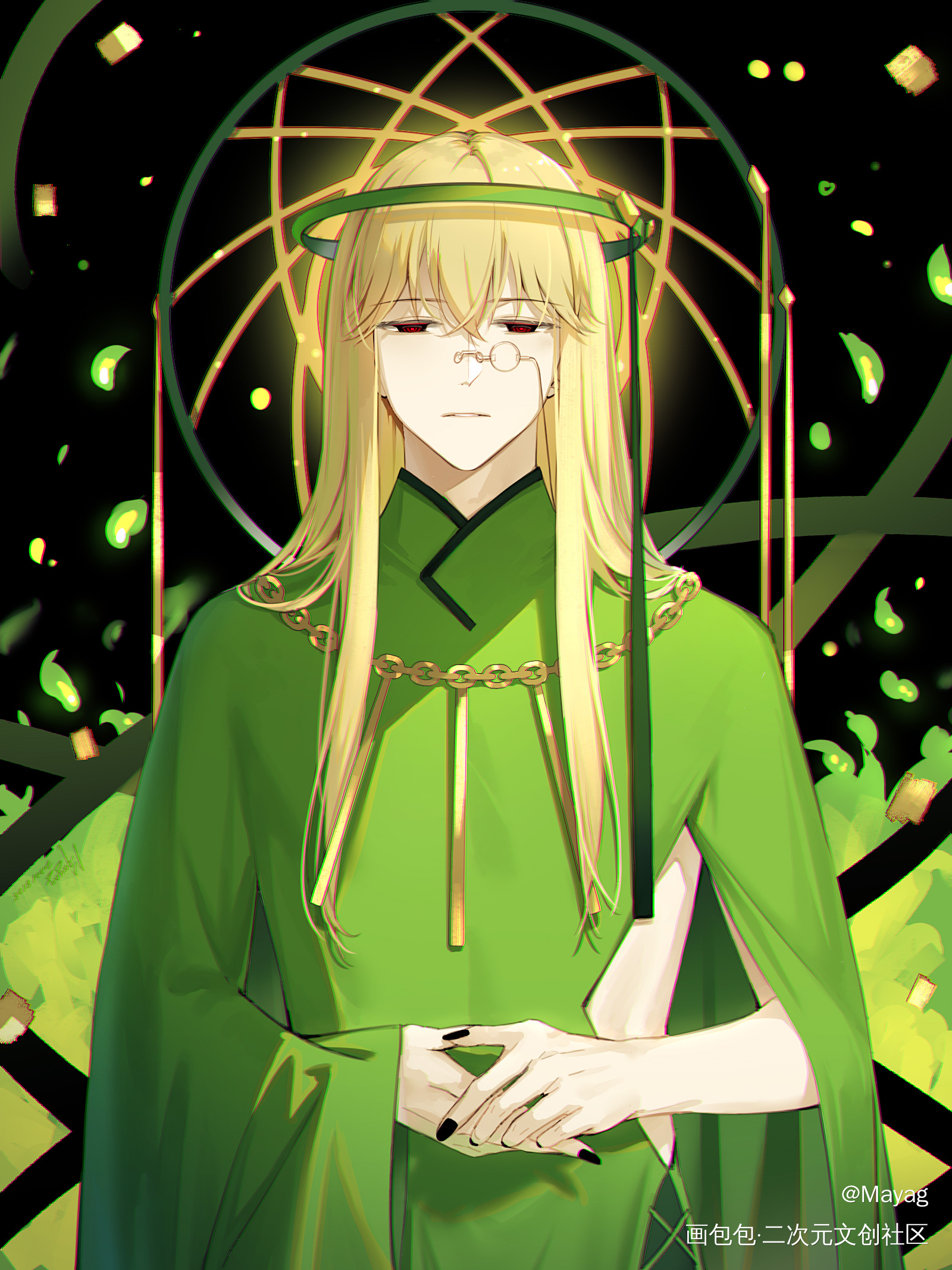 日绘day67_无铭传说幽冥金发插画摸鱼板绘绘画原创oc绘画作品
