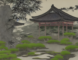 雨村庭院_绘画作品