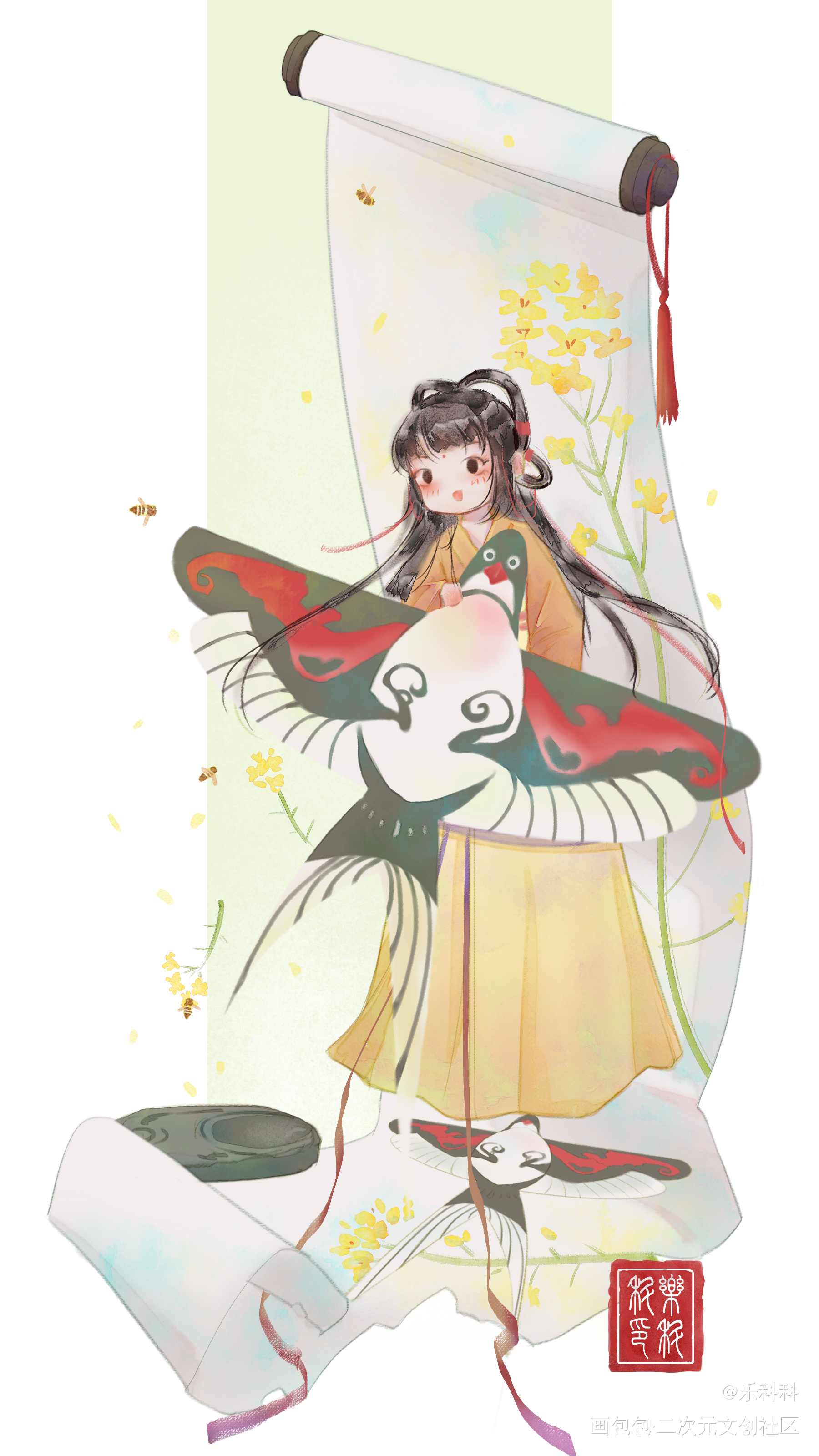 四个小人_板绘涂古风我要上首推插画古风插画绘画作品