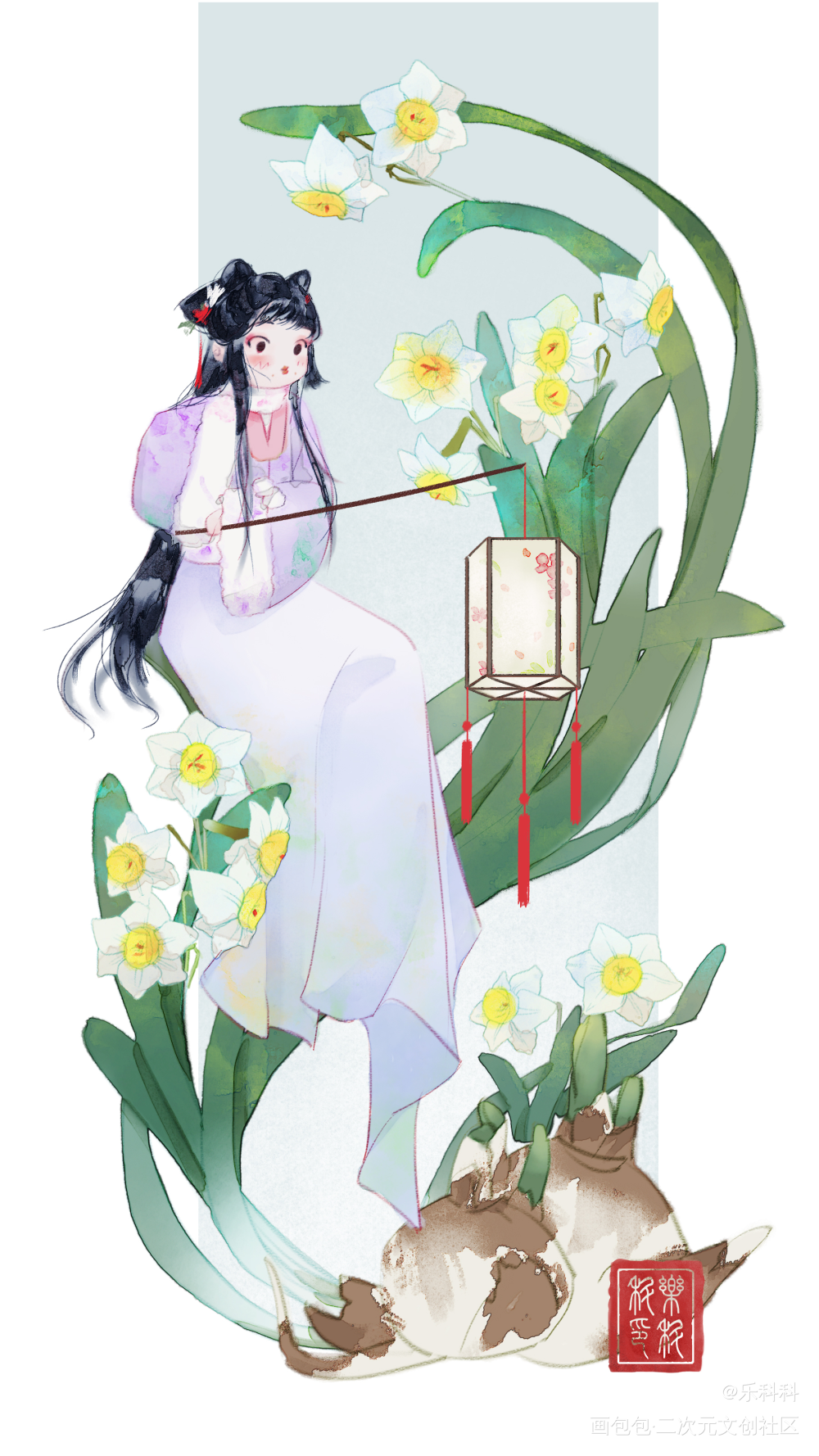 四个小人_板绘涂古风我要上首推插画古风插画绘画作品