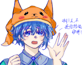 花里胡哨的蓝发_绘画作品
