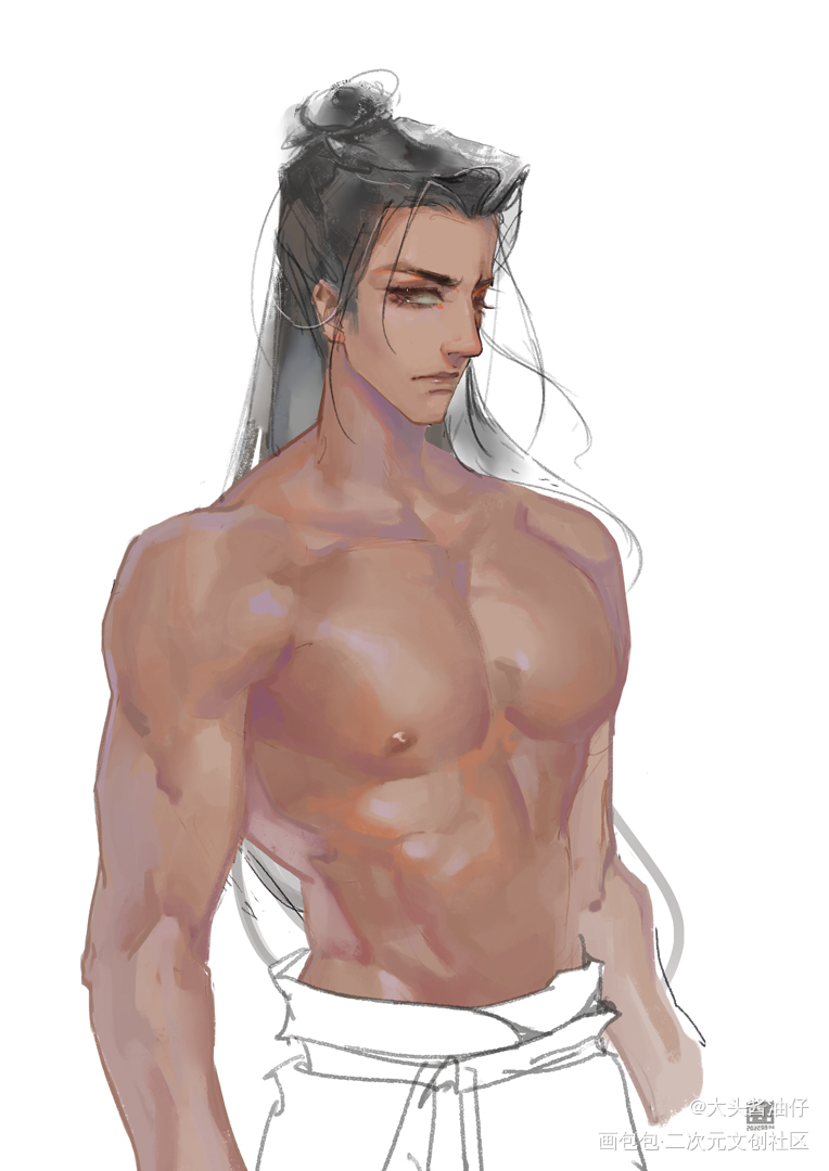 黑皮晚宁_二哈和他的白猫师尊燃晚古风绘画作品