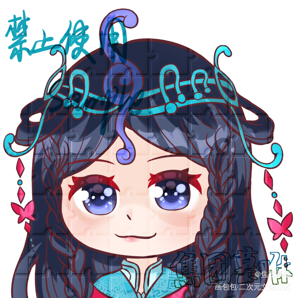 糕糕x1_Q版指绘摸鱼约稿绘画绘画作品