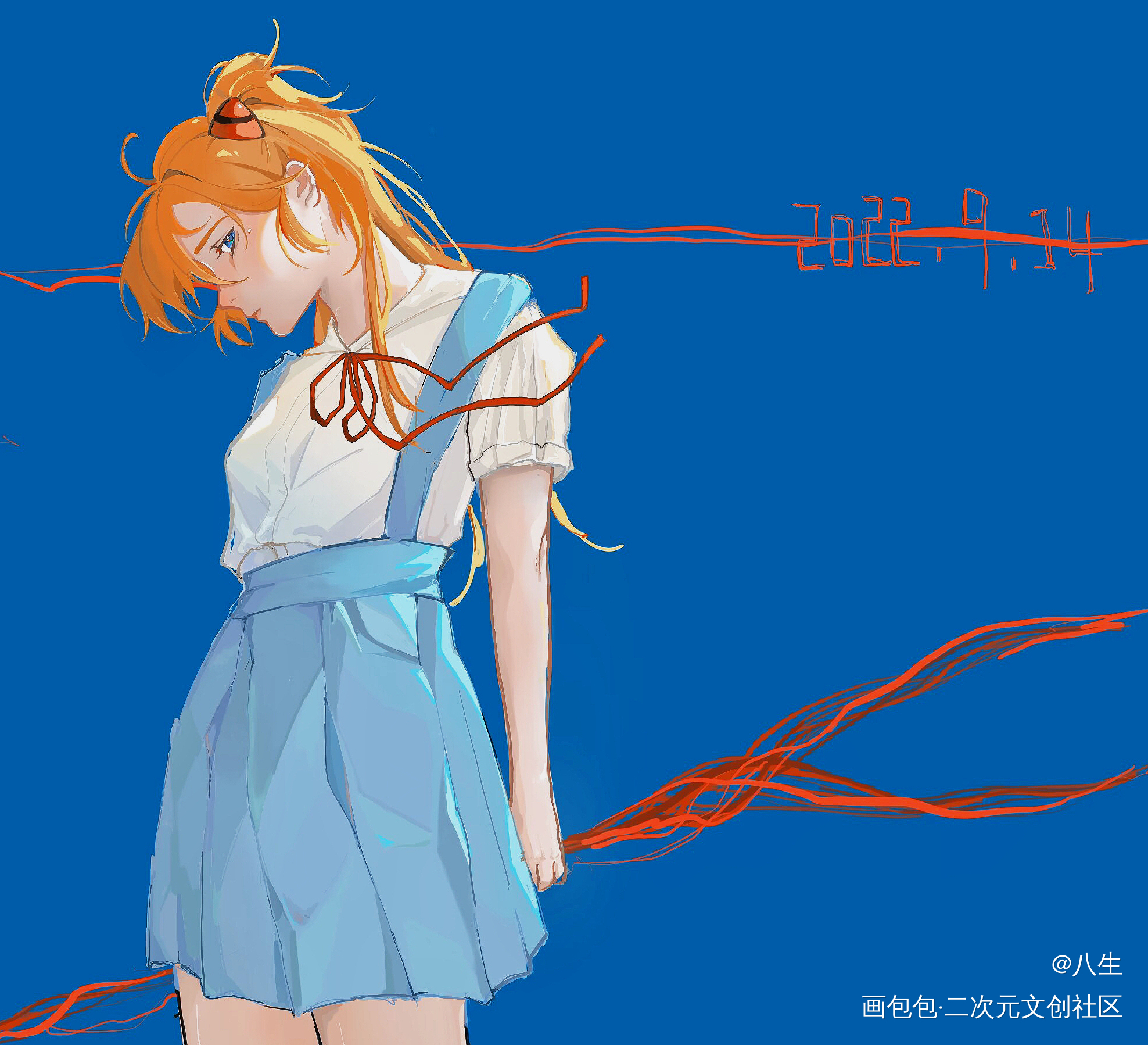 明日香_EVA明日香板绘涂新世纪福音战士绘画作品
