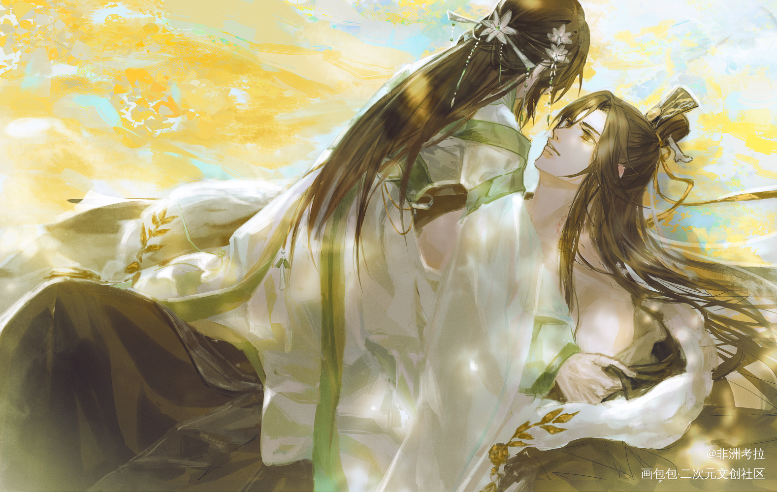 宣x郡_花亦山心之月古风我要上首推插画同人摸鱼板绘绘画作品