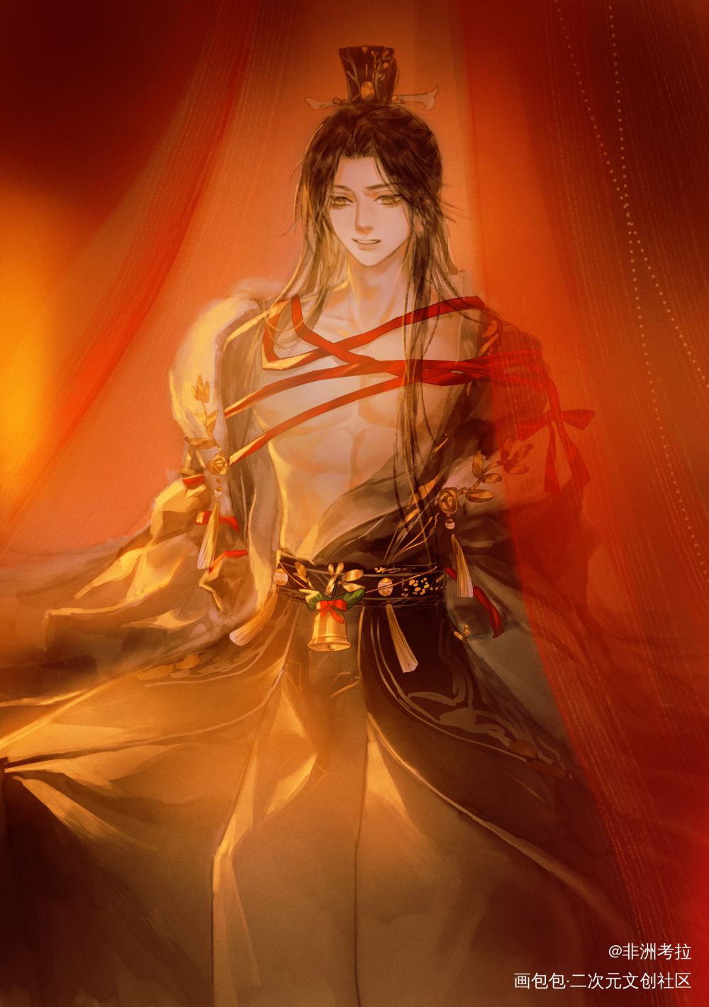 宣望钧_花亦山心之月古风我要上首推插画同人摸鱼板绘绘画作品
