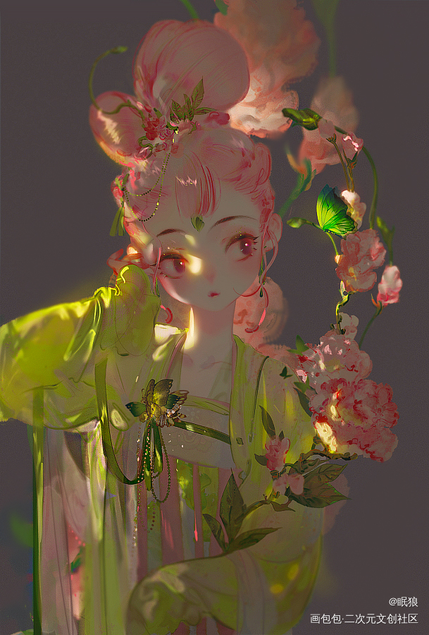 小福蝶_古风插画速涂原创绘画作品