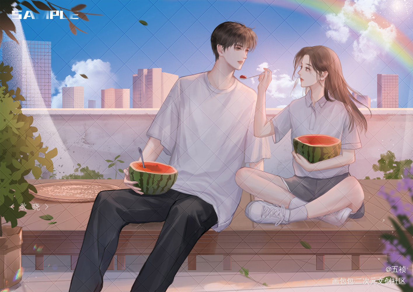 小说欲晓_平涂bg插画绘画作品