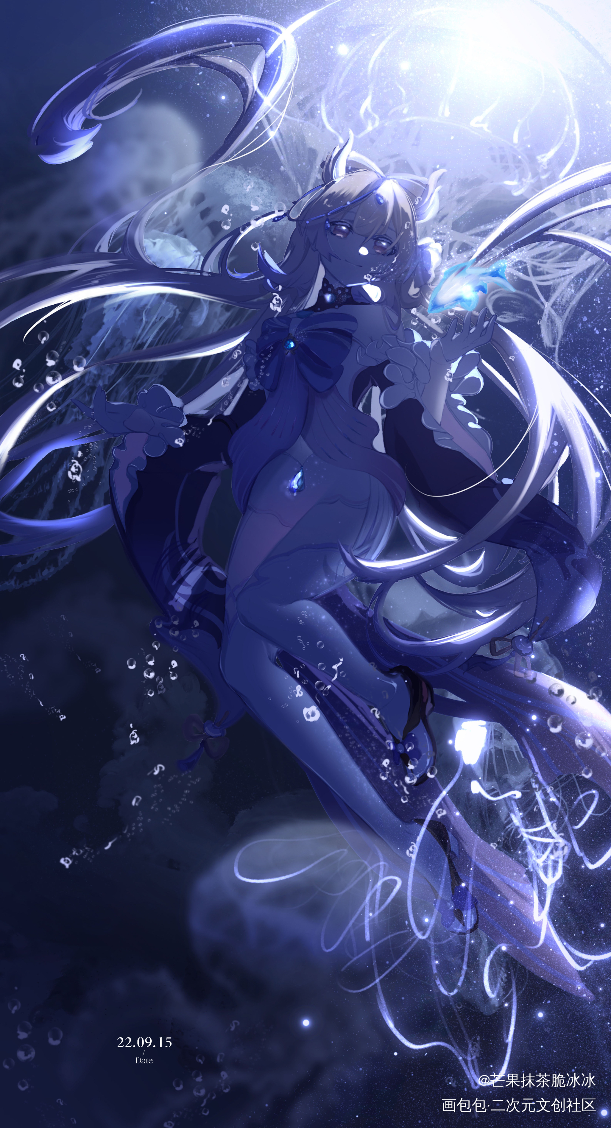 MEDUSA！_原神板绘涂伪厚涂日系插画珊瑚宫心海摸鱼二次元板绘绘画作品