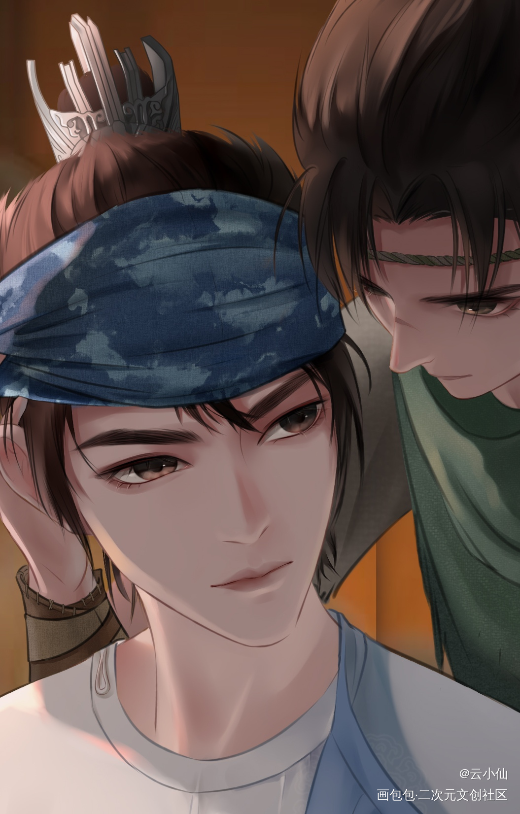 摸鱼_新神榜杨戬杨戬摸鱼页绘画作品