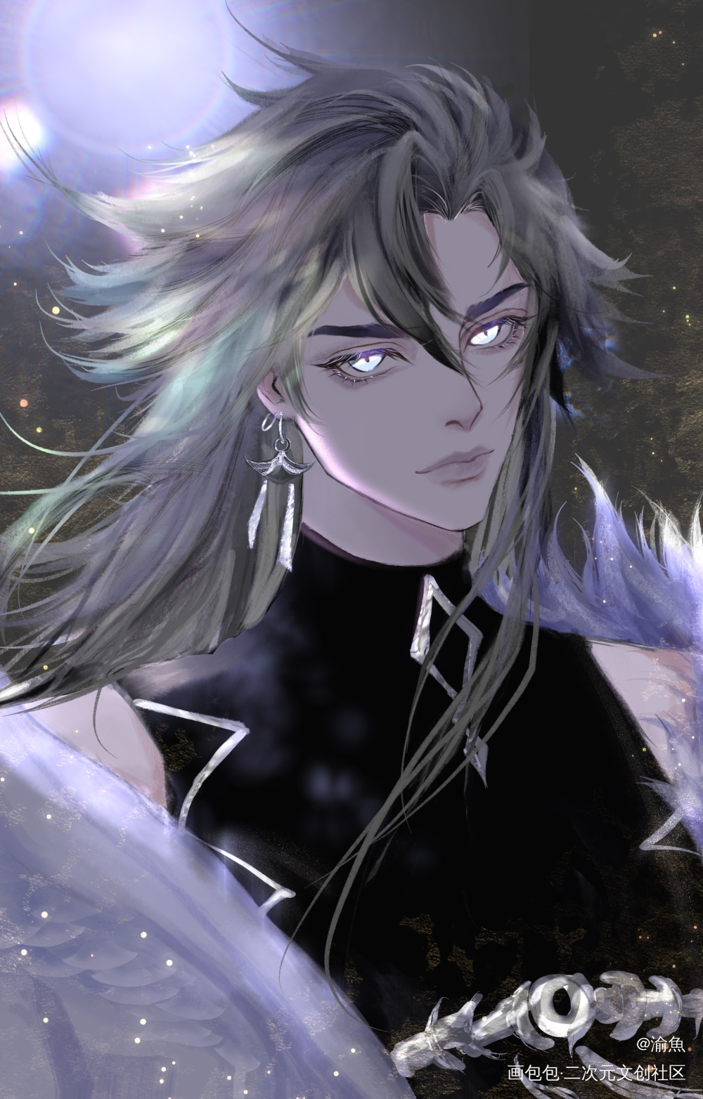 高天原男神神启荒_阴阳师荒半厚涂阴阳师六周年神启荒绘画阴阳师手游绘画作品