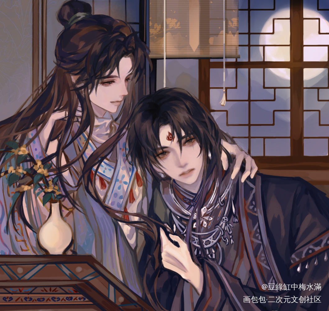 月满西江_人渣反派自救系统冰秋古风同人墨香铜臭绘画作品
