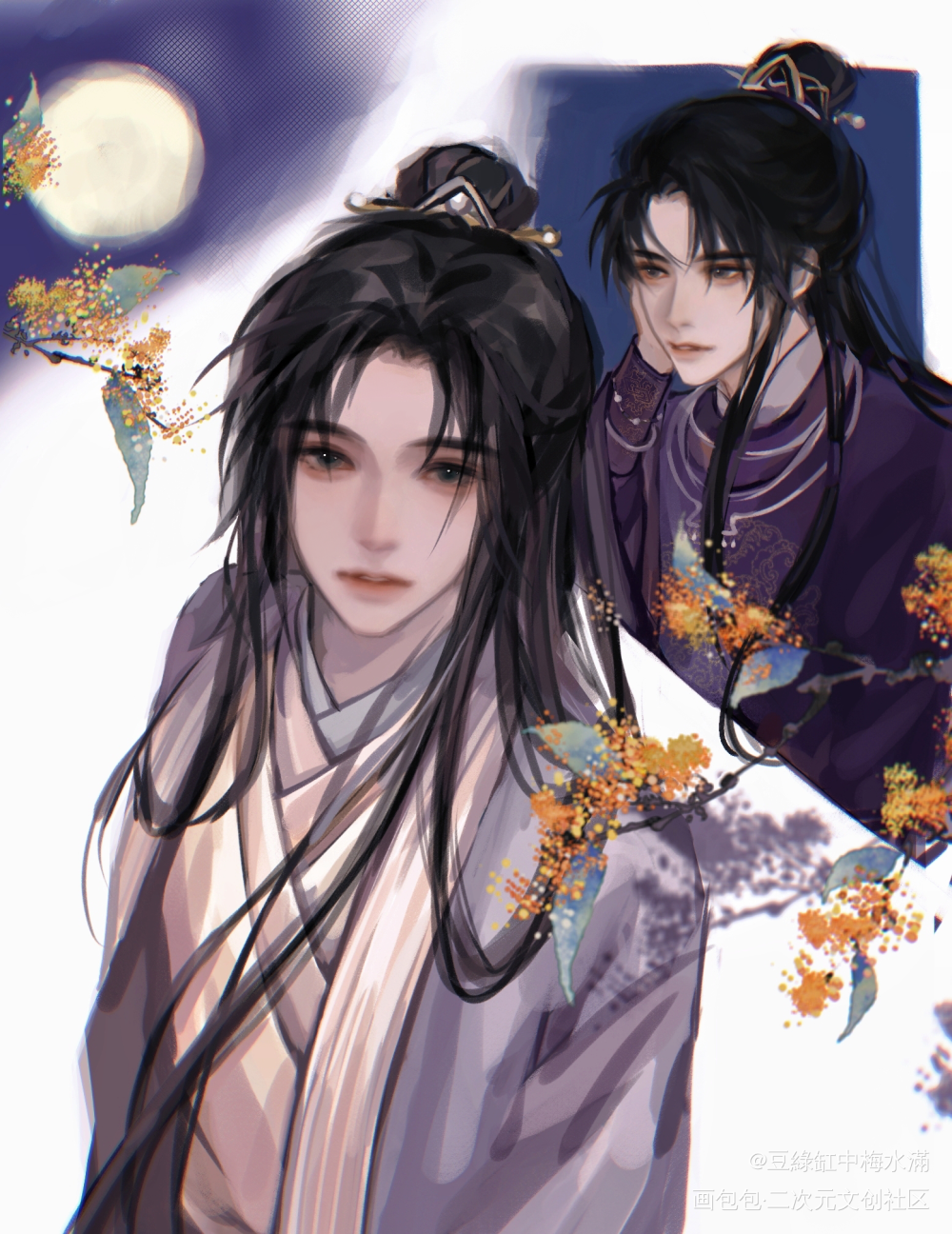 华宴初遇_皇叔柳桐倚古风同人大风刮过绘画作品