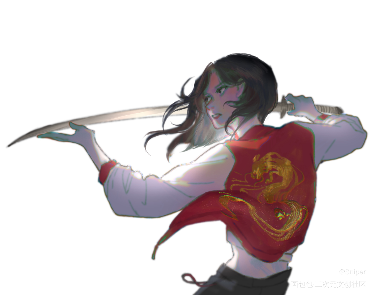 木兰辞_花木兰板绘涂水彩平涂求点评我要上首推插画摸鱼绘画作品
