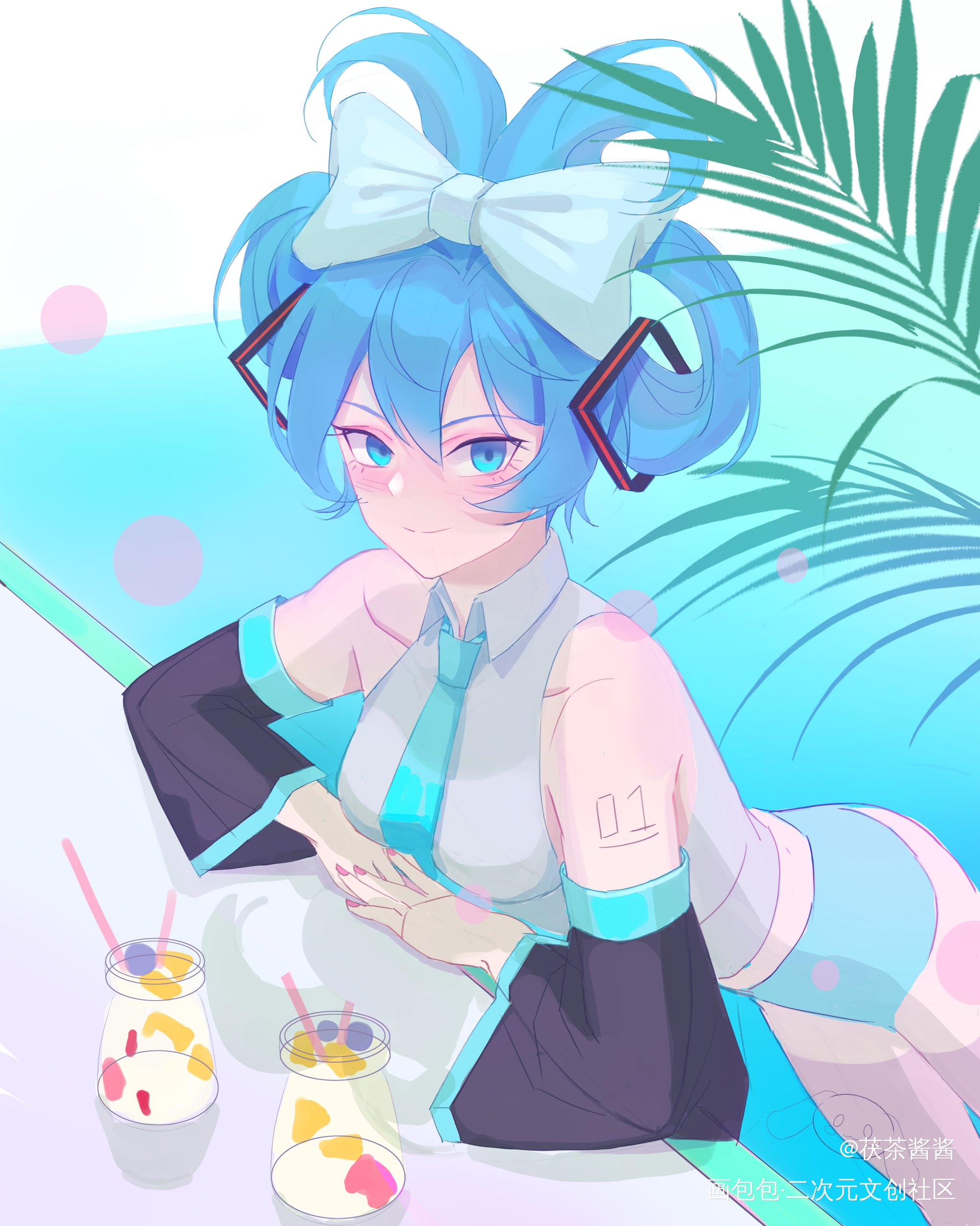 玉桂狗初音_玉桂狗初音未来少女插画绘画绘画作品