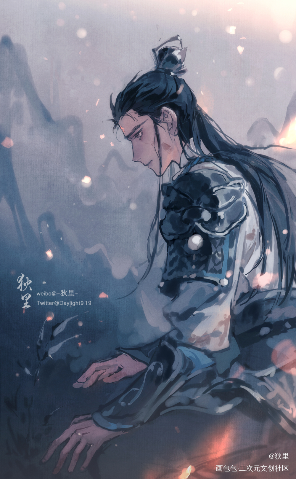 舅救我_新神榜杨戬杨戬板绘涂插画插图绘画作品