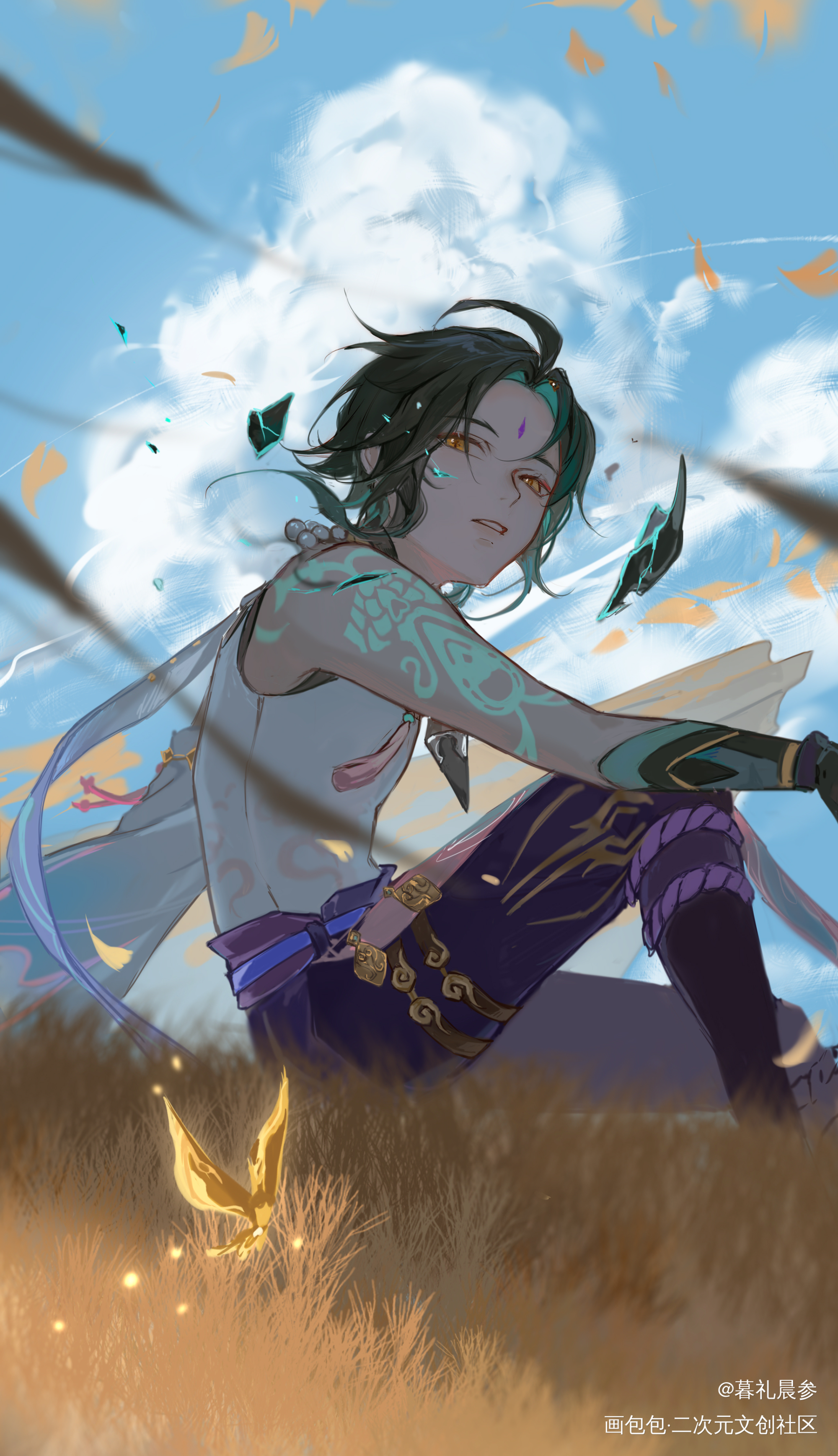 魈_原神魈日系同人绘画作品
