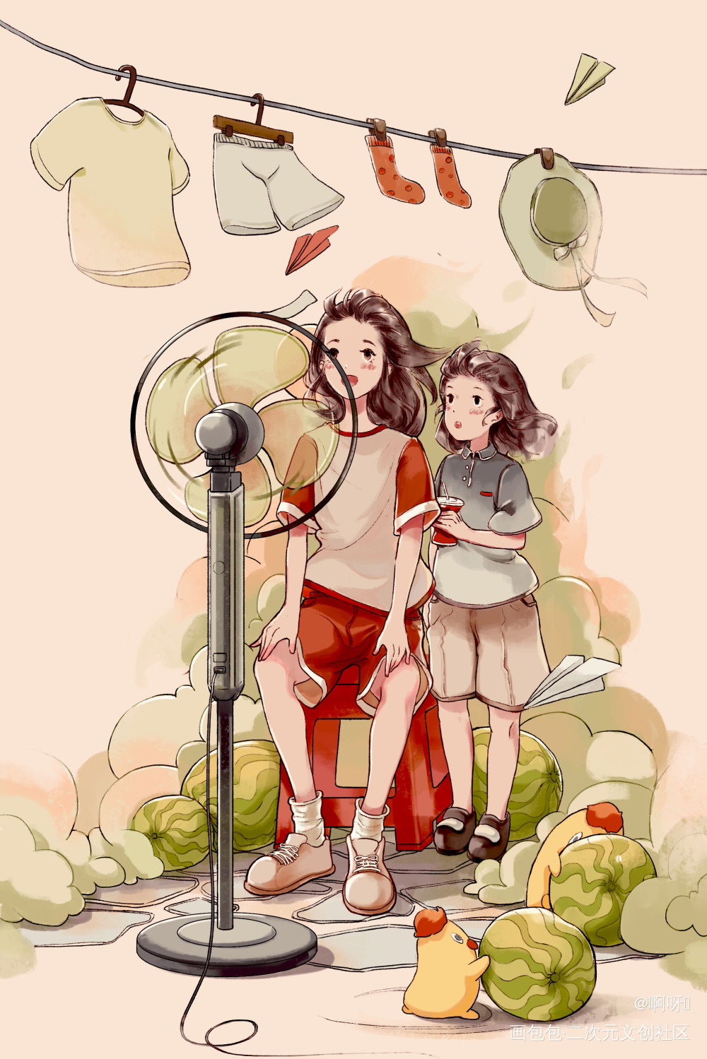 总有人间一缕风，平我十万八千梦_彩色条漫彩色漫画板绘涂节日绘画作品