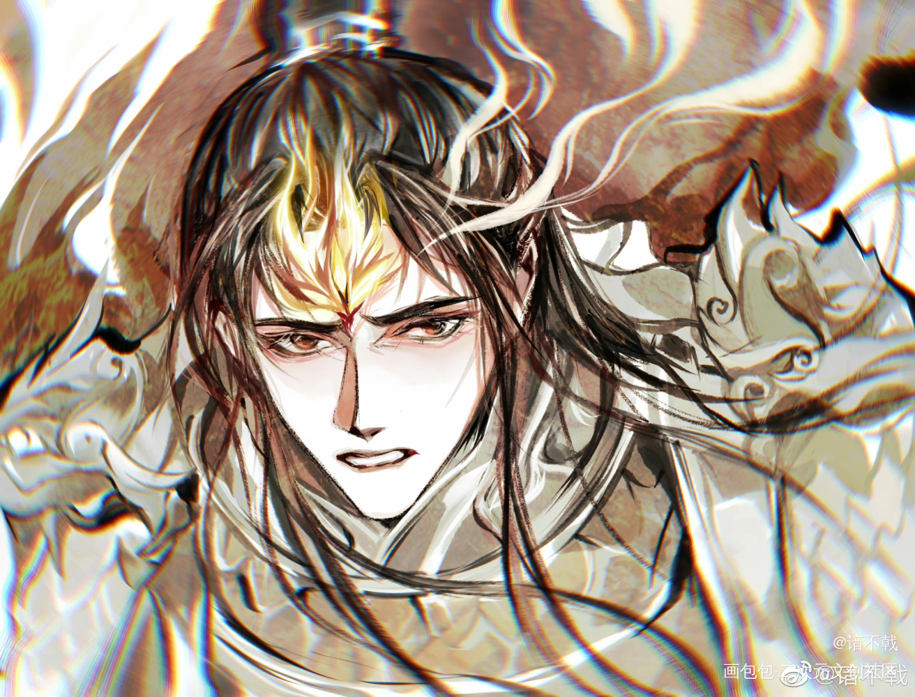 再摸一下_新神榜杨戬杨戬绘画作品