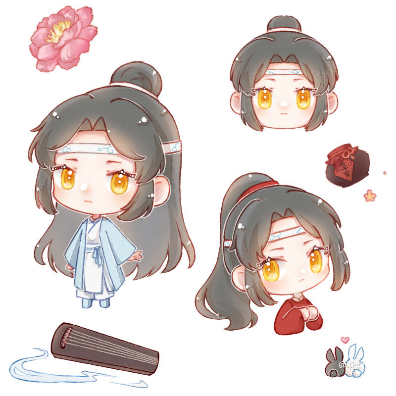 _魔道祖师忘羡蓝忘机Q版绘画作品