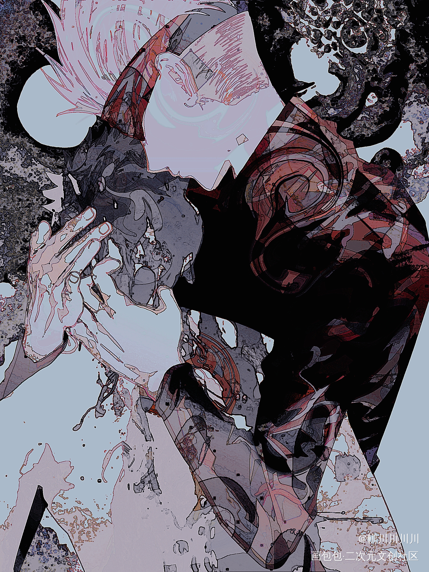 _咒术回战五悠虎杖悠仁五条悟日系同人绘画绘画作品
